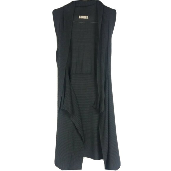 Minimalist Knit Duster Vest Size Small Fall Gray Casual Boho Chic - Picture 7 of 7